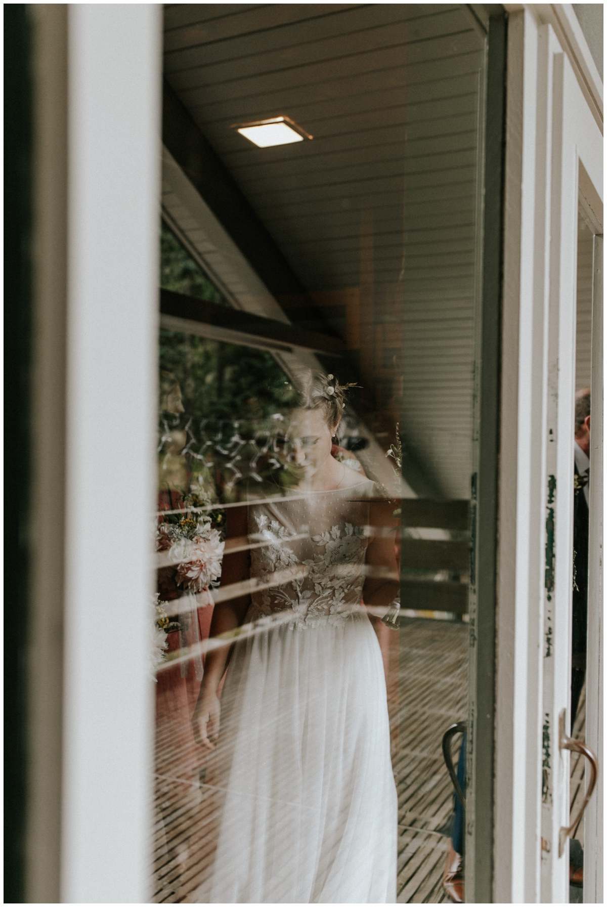 Bride through the window