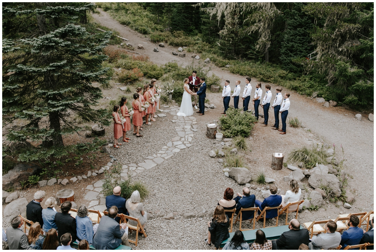 Wedding ceremony at Mazama Lodge