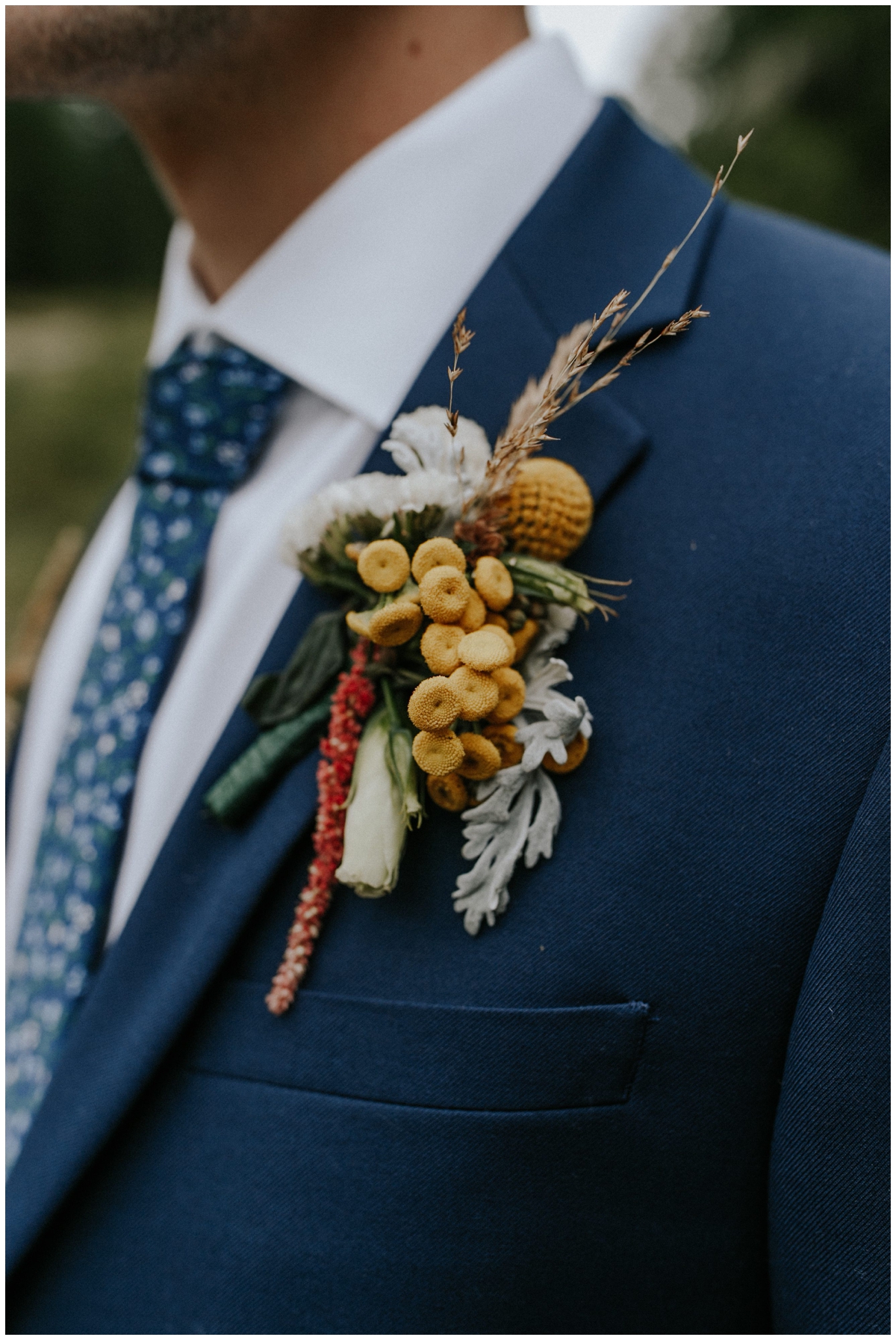 boutonniere on lapel